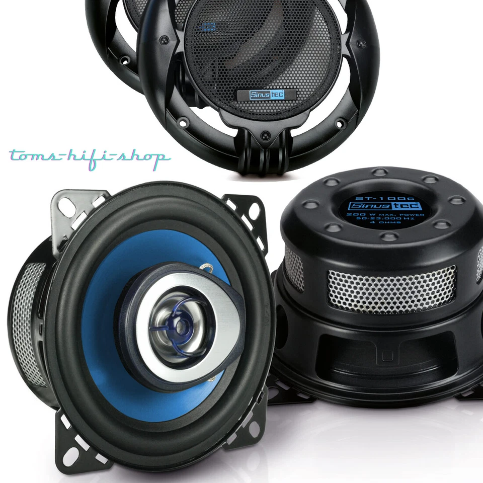 Sinustec 200 Watt 10cm 2-Wege-Koax Auto Lautsprecher Set 100mm ST-100C - Bild 1 von 1