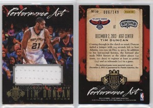 2014-15 Panini Court Kings Performance Art Jerseys /149 Tim Duncan #10 HOF