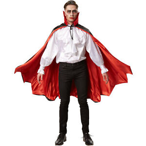 Vampir Umhang Unisex Kostüm Karneval Fasnacht Halloween Dracula Fledermaus Cape