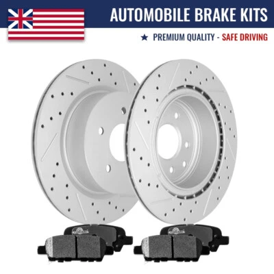 Juego de rotores de freno traseros y pastillas de freno de cerámica para Infiniti QX50 2014-2017 Foto 1 de 4