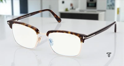 Lente de demostración Tom Ford FT5801-B 052 Browline Dark Havana 54 mm para hombre Foto 1 de 4