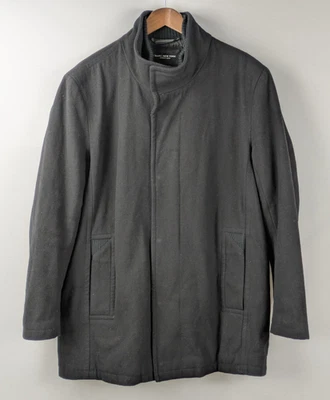 Abrigo Marc New York Peacoat Para Hombres XL Negro Mezcla Lana Forro Acolchado Cremallera Inserción Foto 1 de 4