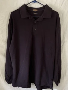 Coach Men’s Long Sleeve Polo Large Black Cotton - Picture 1 of 8