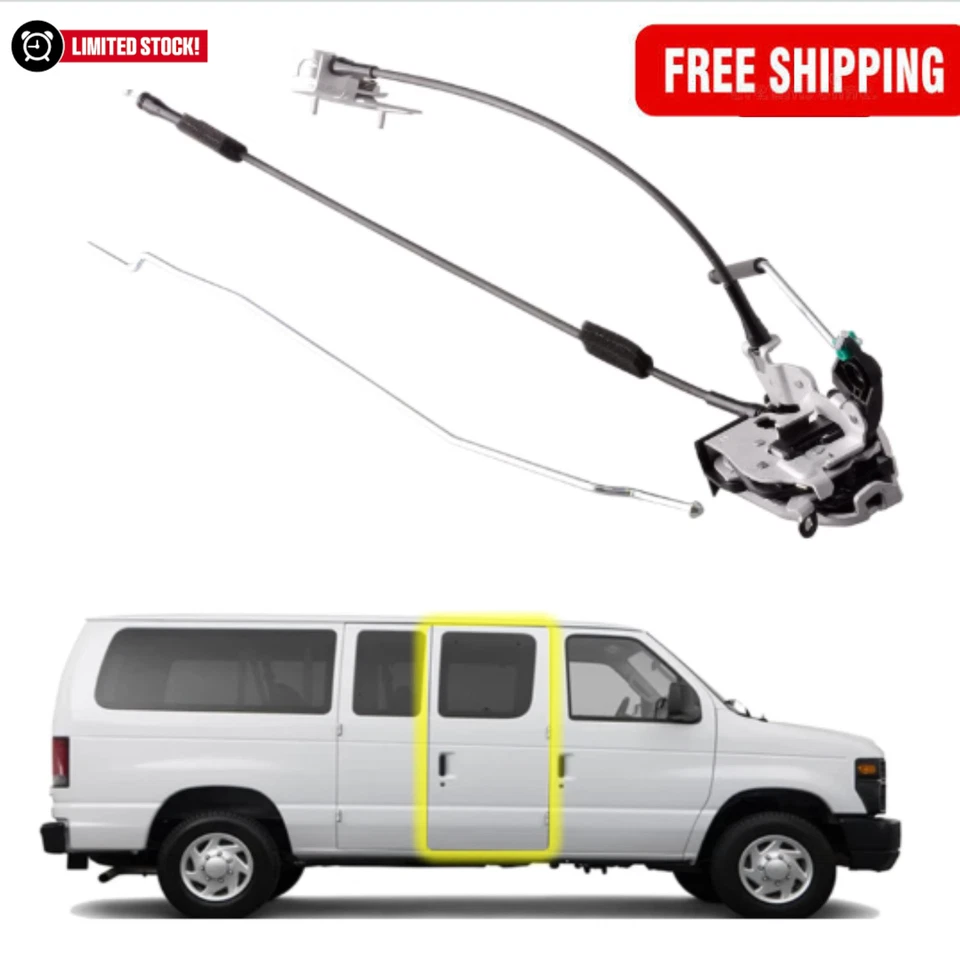 Side Hinged Door Latch Assembly compatible for Ford E150 E250 E350 RH Side Door. Foto 1 de 4