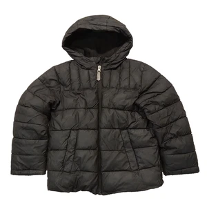 Wonder Nation Hooded Puffer Jacket Boys 4-5 Fleece Lined Black Pockets - Picture 1 of 6