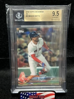2018 Topps ON DEMAND MOOKIE BETTS 3D RED SOX / DODGERS #18 BGS 9.5 - Image 1 of 2