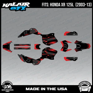 Graphics Decal Kit for Honda XR125L XR 125 (2003-2013) Evader-Red Shift - Picture 1 of 4