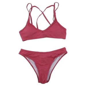 Womens Size S Swim Set Ribbed Bralette & Cheeky Bottom Blush Pink - Picture 1 of 10