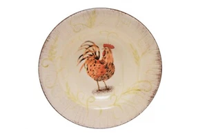 San Padre HD Designs Ivory Brown Rooster Soup Salad Pasta Bowl 9 7/8" - Picture 1 of 2