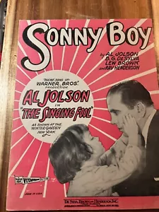 Partituras vintage de Sonny Boy 1928 de AL JOLSON en "The Singing Fool" - Imagen 1 de 4