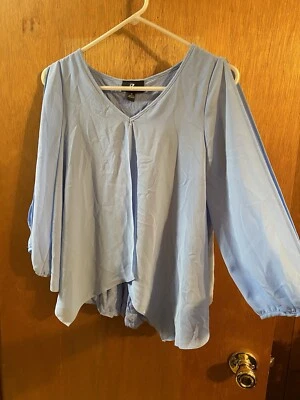 Women's IZ Byer Blouse, baby blue, sized Medium.  - Image 1 of 3