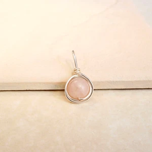 Rose Quartz Pendant Silver Handmade (No Chain) Crystal Charm Gift Wrapped - Picture 1 of 4