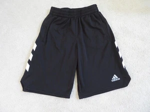 Adidas Boy's Black Athletic Shorts Elastic Waist Size 10/12 - Picture 1 of 6
