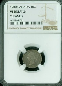 1900 CANADA  SILVER 10 CENTS NGC VF-30 - Picture 1 of 2