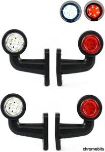4x Luces LED rojas y blancas de codo corto 12V 24V luces de señalización laterales chasis de remolque de camión - Imagen 1 de 6