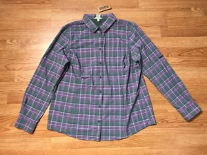Duluth Trading Sidewinder Shirt Womens XL Gray Plaid Outdoor Vented Button Up - Picture 1 of 11