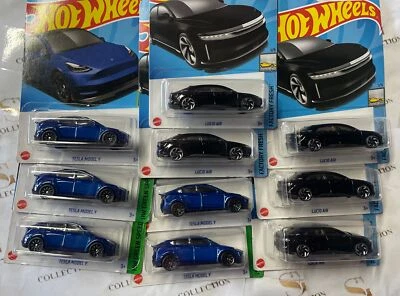Hot Wheels Tesla Modelo Y Azul Aire Lúcido Negro Lote 10 Foto 1 de 4