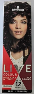 Schwarzkopf Live Semi Permanent Hair Colour Dye RICH BURGUNDY Fast FREE Post! - Picture 1 of 3