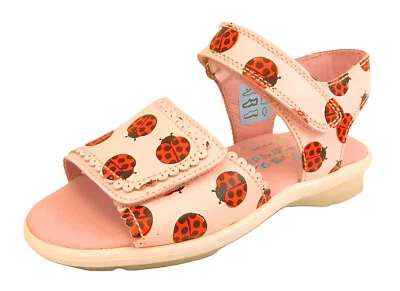 DE OSU/FARO -Espanha -Sandálias de couro rosa joaninha para meninas - Sapatos -Europeu -Tamanho 8 - Imagem 1 de 4