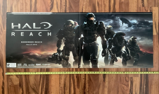 Halo Reach Xbox 360 Xbox One Rare Old Small Promo Poster / Ad Page Framed