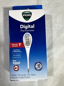 Vicks ComfortFlex Digital Thermometer with Color Coded Fever Signal – Fast Read - Picture 1 of 2