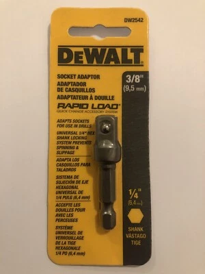 Dewalt DW2542 1/4-Inch Hex Drive to 3/8-Inch Socket Adapter 3/8In /Rapid Load - Image 1 of 4