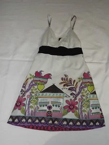 NEU OHNE ETIKETT SMALL PUSSYCAT LONDON 34" WEISS GESMOKTER STIL SOMMER STRAND TRÄGERKLEID - Bild 1 von 4