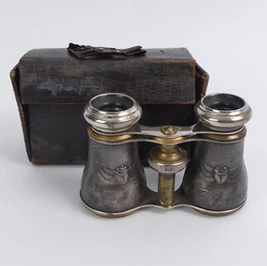 A FINE PAIR OF 1920'S EGYPTIAN DESIGN BINOCULARS - Picture 1 of 6