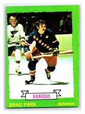 1973-74 TOPPS BRAD PARK VINTAGE NHL HOCKEY CARD # 165 New York Rangers Rare BV