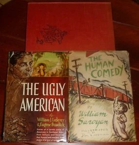Lot/2 Vintage Classics, 3 Books UGLY AMERICAN HC & DJ, 2 HUMAN COMEDY HC & 1 DJ - Picture 1 of 5