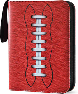 Football Card Binder, 4 Pocket Baseball Trading Card Binder Storage Protectors, 