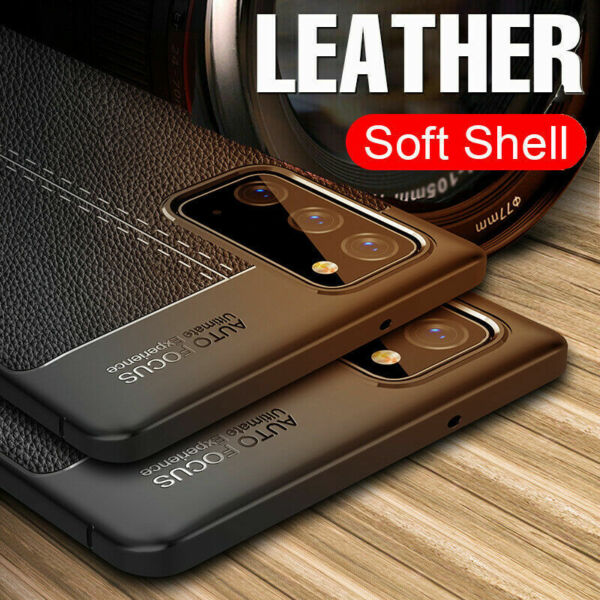 For Samsung S22 S21 Note 20 Ultra S20 Plus S10 Leather Ultra Slim Thin Back Case