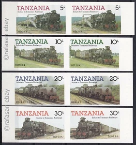 Tanzania 1982 Yvert 263/66 pares imperfectos. Locomotoras de tren sin montar o nunca montadas en muy buen estado - Imagen 1 de 1
