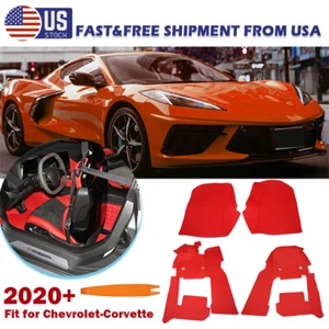 Alfombra de piso completa alfombrilla protección alfombra roja para Corvette C8 cupé 2020-2024 - Imagen 1 de 13