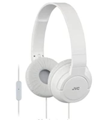 JVC HA-SR185-B Lightweight Foldable Powerful Bass Headphones with Remote White - Image 1 of 2
