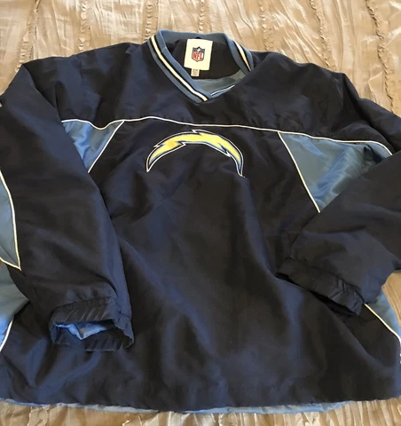 SAN DIEGO Los Angeles CHARGERS Pullover Windbreaker XL Blue NFL Sweatshirt Cover