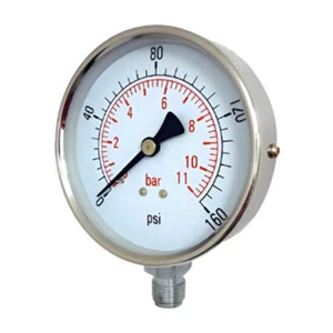 EDELSTAHL MANOMETER - 63mm ZIFFERBLATT - 1/4" UNTERER EINSTIEG - Bild 1 von 8