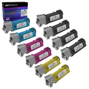 For Dell 2150cdn, 2150cn, 2155cdn 2155cn Toner 10pk 8 Black 4 Cyan 4 Mag 4 Yello - Picture 1 of 5
