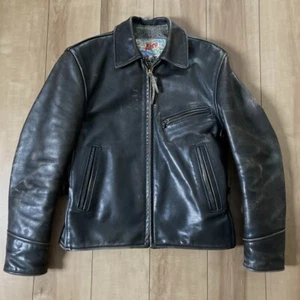 AERO LEATHER Steerhide Highway Man Single Riders Jacket Black Size 34 Used Good - Bild 1 von 10
