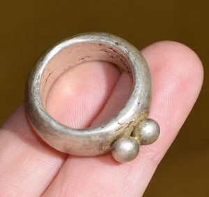 Antiguo anillo tribal de plata étnica etíope hecho a mano Etiopía África talla 8,75 - Imagen 1 de 6