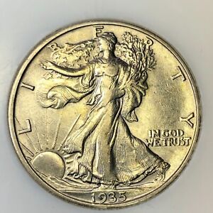 AU 1935-S Walking Liberty Half Dollar San Francisco About Uncirculated Condition