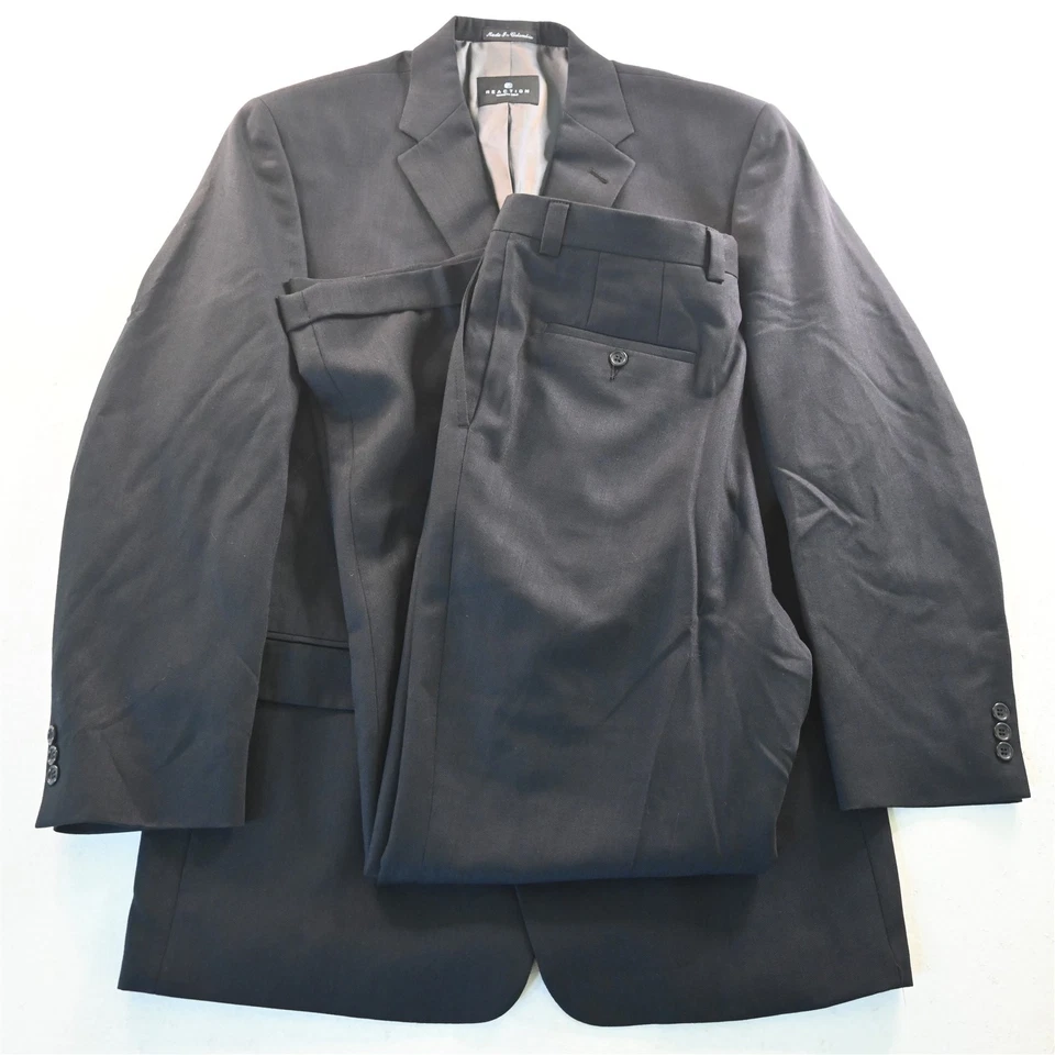 Kenneth Cole 42L 33x32 Azul Lana Espiga Hombres Chaqueta Pantalones Traje Foto 1 de 4