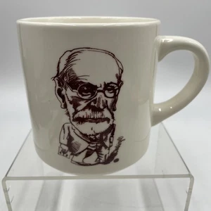 Vtg Sigmund Freud Caricature Sketch Quality Paperback Book Club Coffee Mug Cup - Picture 1 of 4