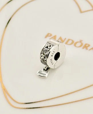 New 100% Genuine Pandora Silver Family Always Dangle Pavé Clip Charm 791151C01 - Image 1 of 4