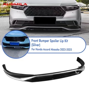 Car Front Bumper Lower Spoiler Lip Kit For Honda Accord 2023-2025 Silver AKASAKA - Picture 1 of 24