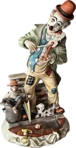 VTG Capodimonte Arturo signed Clown playing Violin figurine approx 13.5"H RARE - Picture 1 of 24