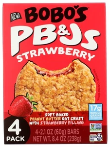 Bobo's Gluten Free Peanut Butter Jelly Oat Snack Bar 8.4 Ounce Wholesome Treat - Picture 1 of 6
