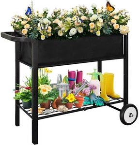 Koutemie Outdoor Raised Planter Bed Box with Legs for Gardening Elevated DIY ... - Picture 1 of 7