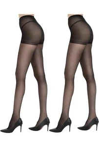 Black Tights Set Of 2 Size Large - Picture 1 of 6