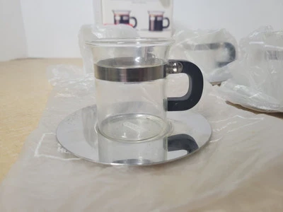 Nuevas tazas de café espresso BODUM 4992 C Jorgensen Chambord - juego de 4 vasos + platillos Foto 1 de 4